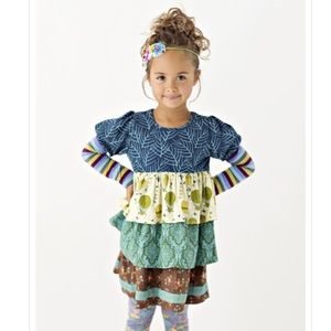 Matilda Jane Paint by Numbers Quite Green Tiered Dress, Girls Size 6